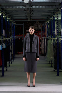 Veste courte cintree - Gris Moyen