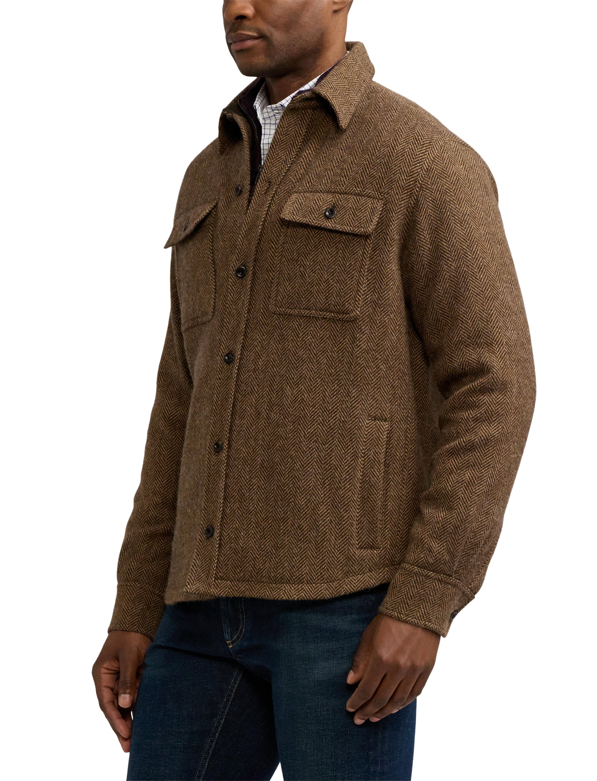 Wool and cashmere blend button-down sports shirt - Multicolour