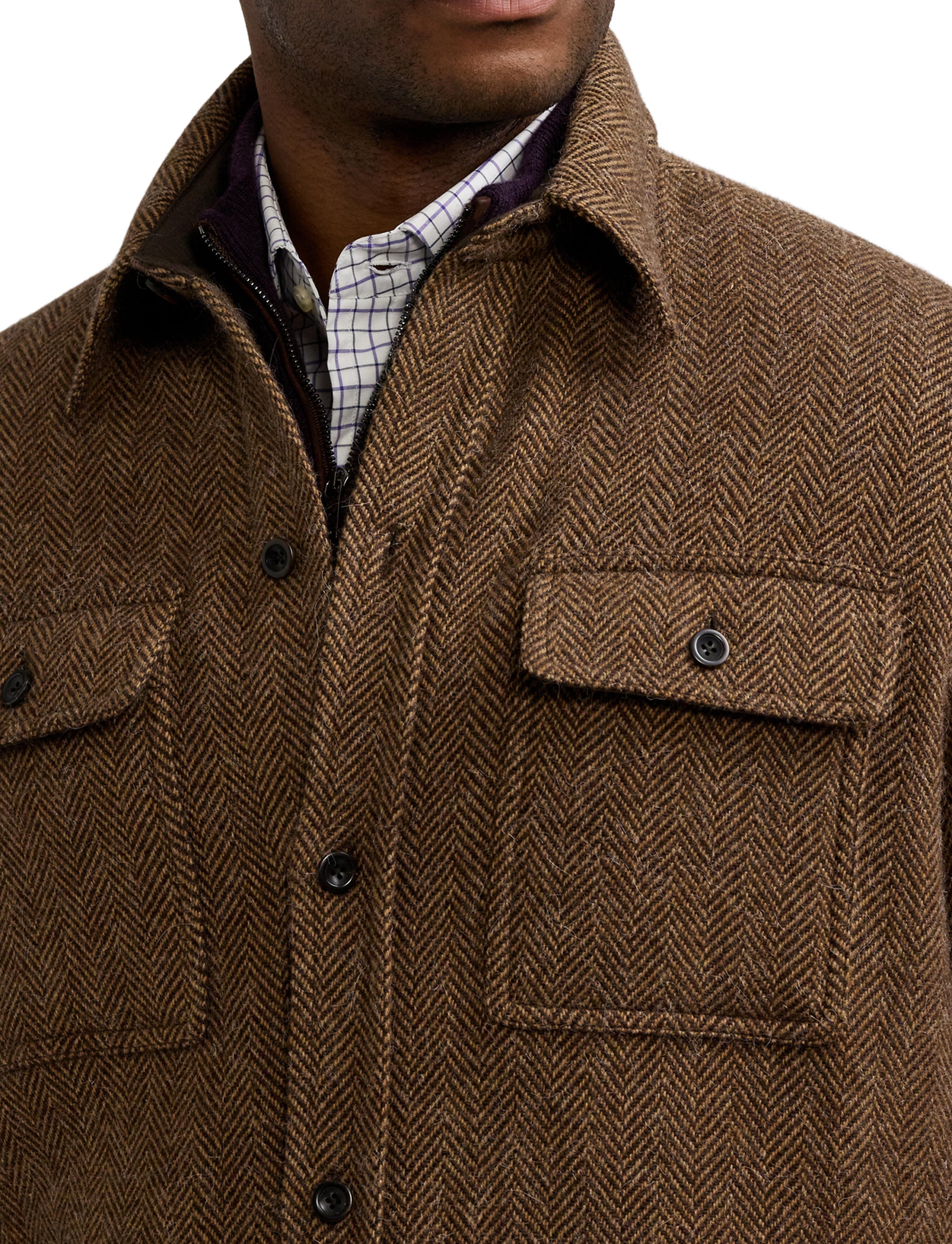 Wool and cashmere blend button-down sports shirt - Multicolour