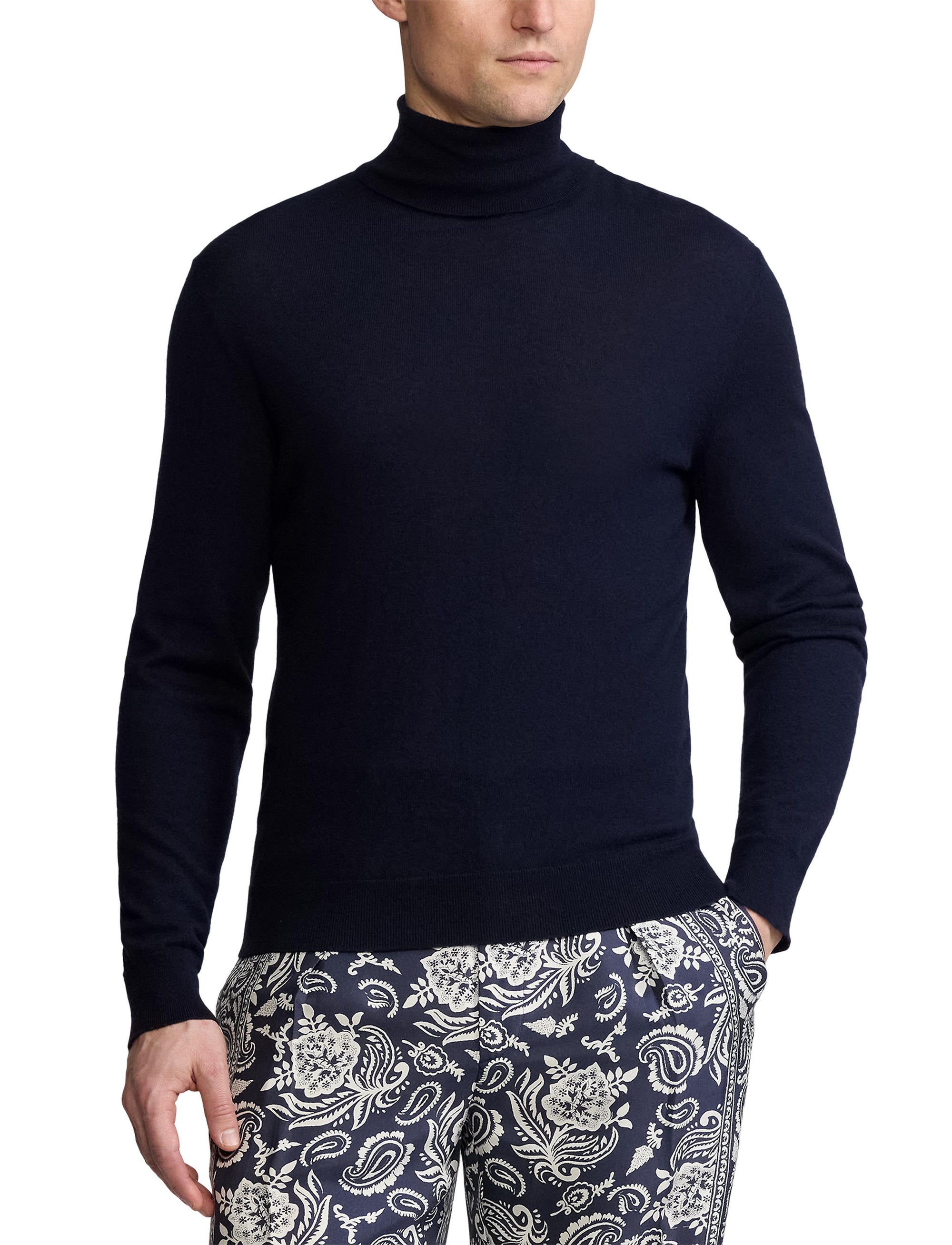 Pull à col roulé en cachemire - Classic Chairman Navy