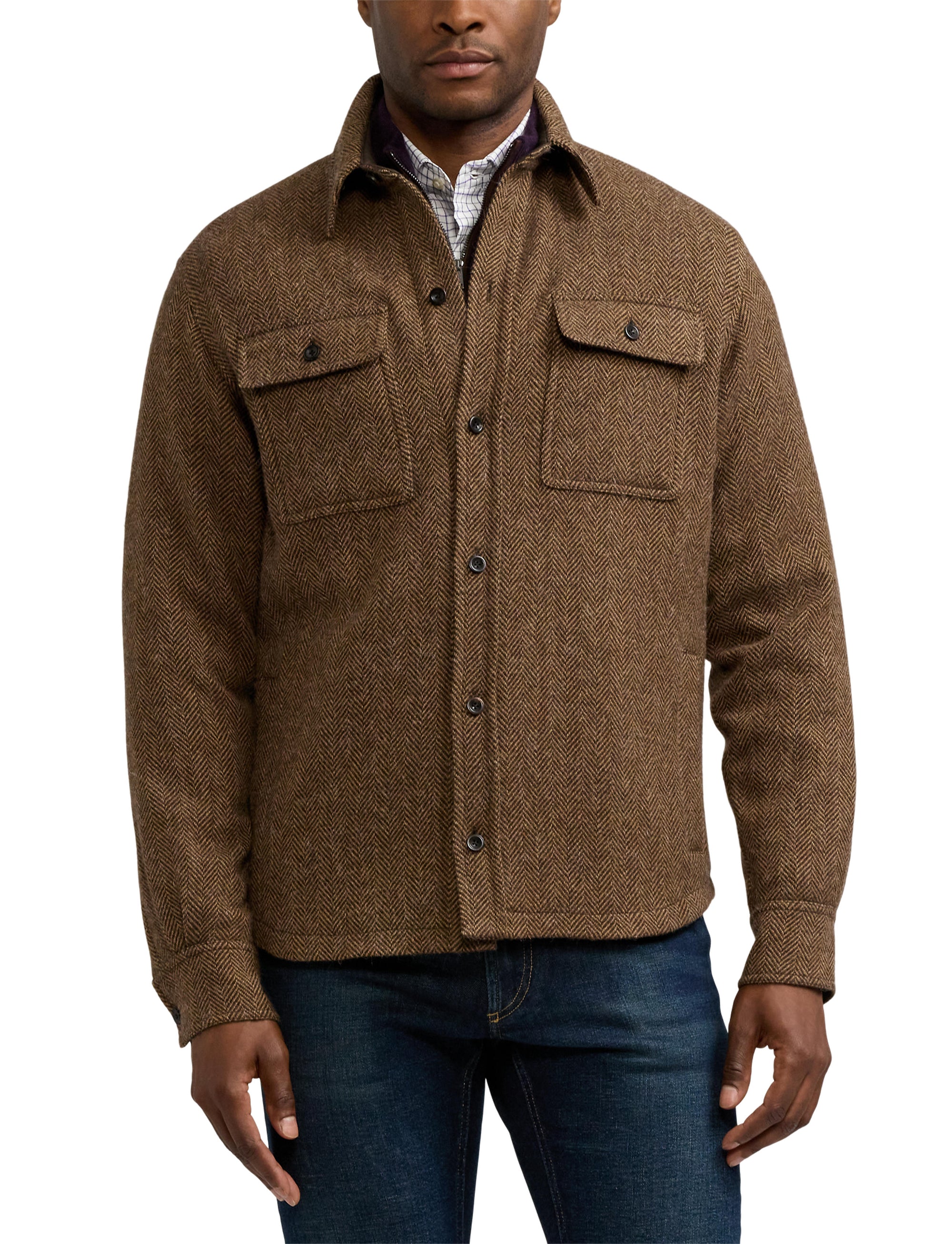 Wool and cashmere blend button-down sports shirt - Multicolour
