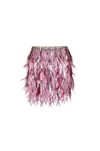 Mini-jupe en assemblage plume - Pink