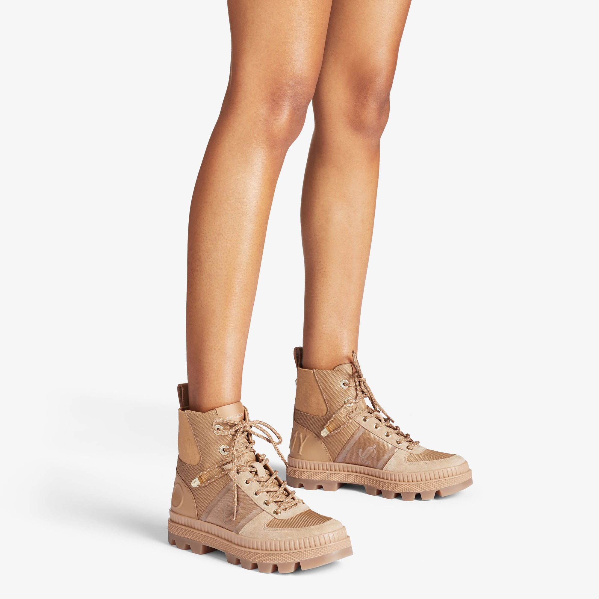 Bottines Normandy en nylon et cuir - Biscuit Mix