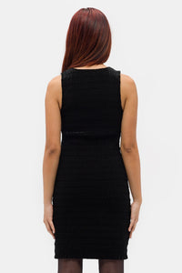 Robe courte smockée en velours - Black
