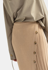 Jupe midi Nougat en laine - Light Camel