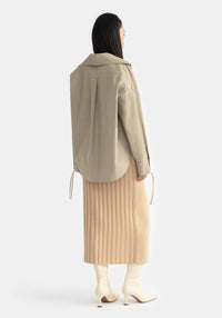 Jupe midi Nougat en laine - Light Camel