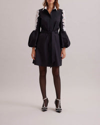 Robe Novalis à détails brodés - Black & White