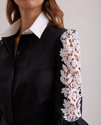 Robe Novalis à détails brodés - Black & White
