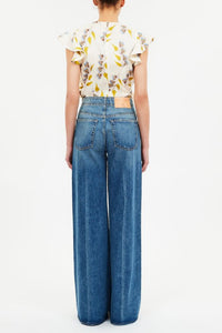 Top Botanical sans manches en soie - Infinite Flower