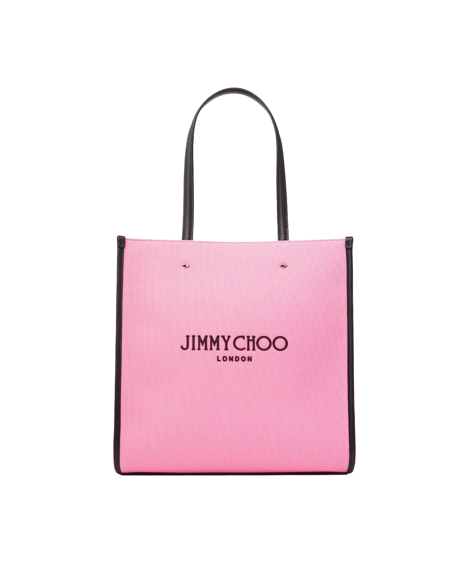 Cabas en toile - Candy Pink, Black & Silver