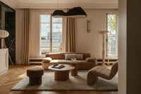 Pouf ou tabouret Corinthe - Tweed Marron