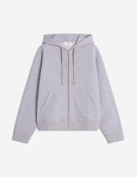 Baby Fox Zipped Hoodie - Light Grey Melange