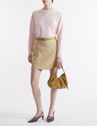 Fox Audacieux embroidered jumper in wool and cashmere - Light pink