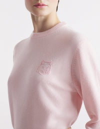 Fox Audacieux embroidered jumper in wool and cashmere - Light pink
