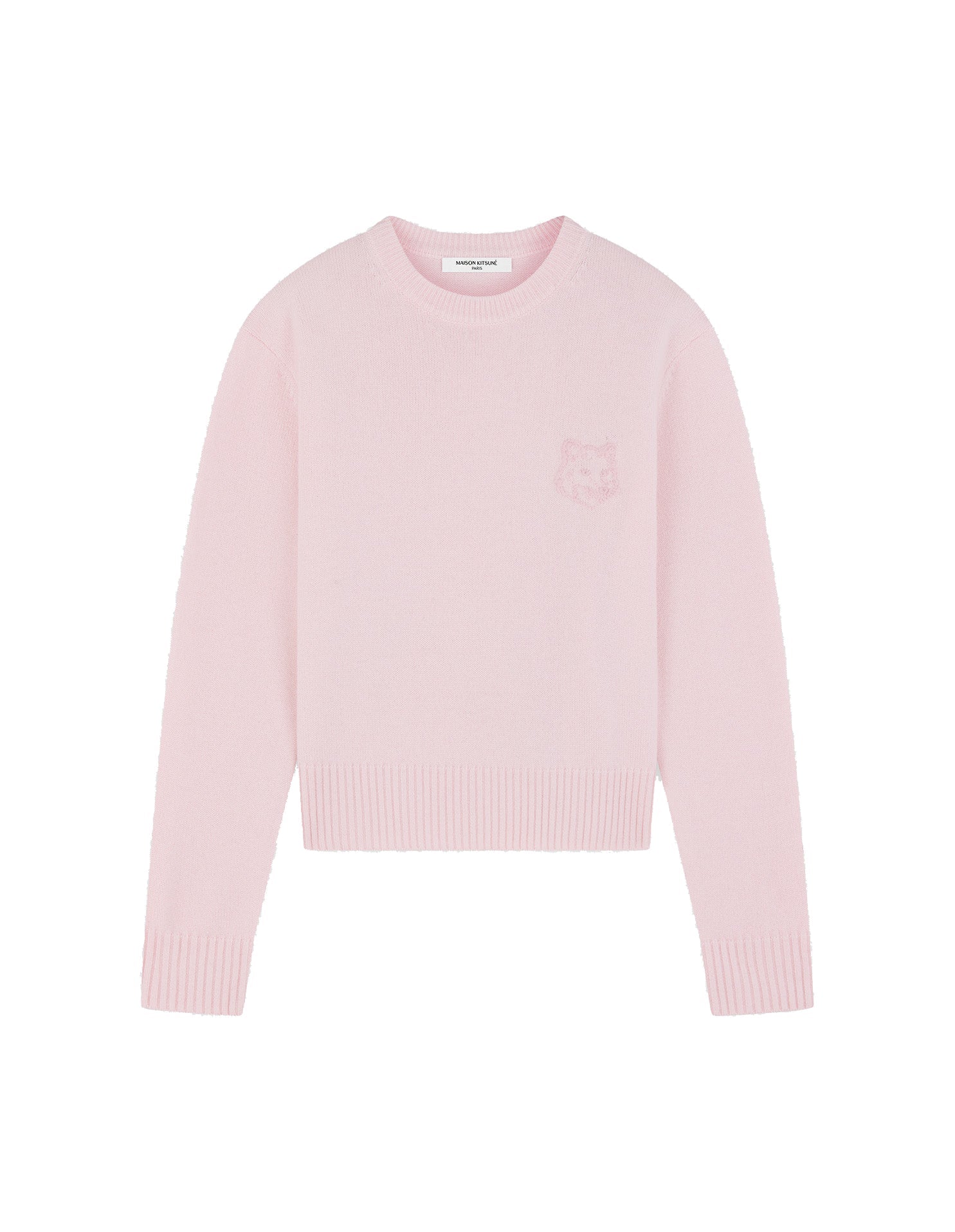 Fox Audacieux embroidered jumper in wool and cashmere - Light pink