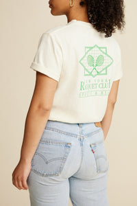 T-shirt NY Racquet Club à impression - Cream