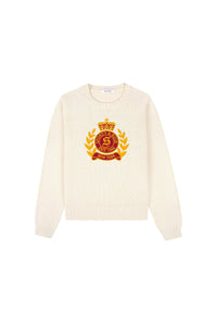 Sweatshirt NY Crest avec écusson en maille - Cream