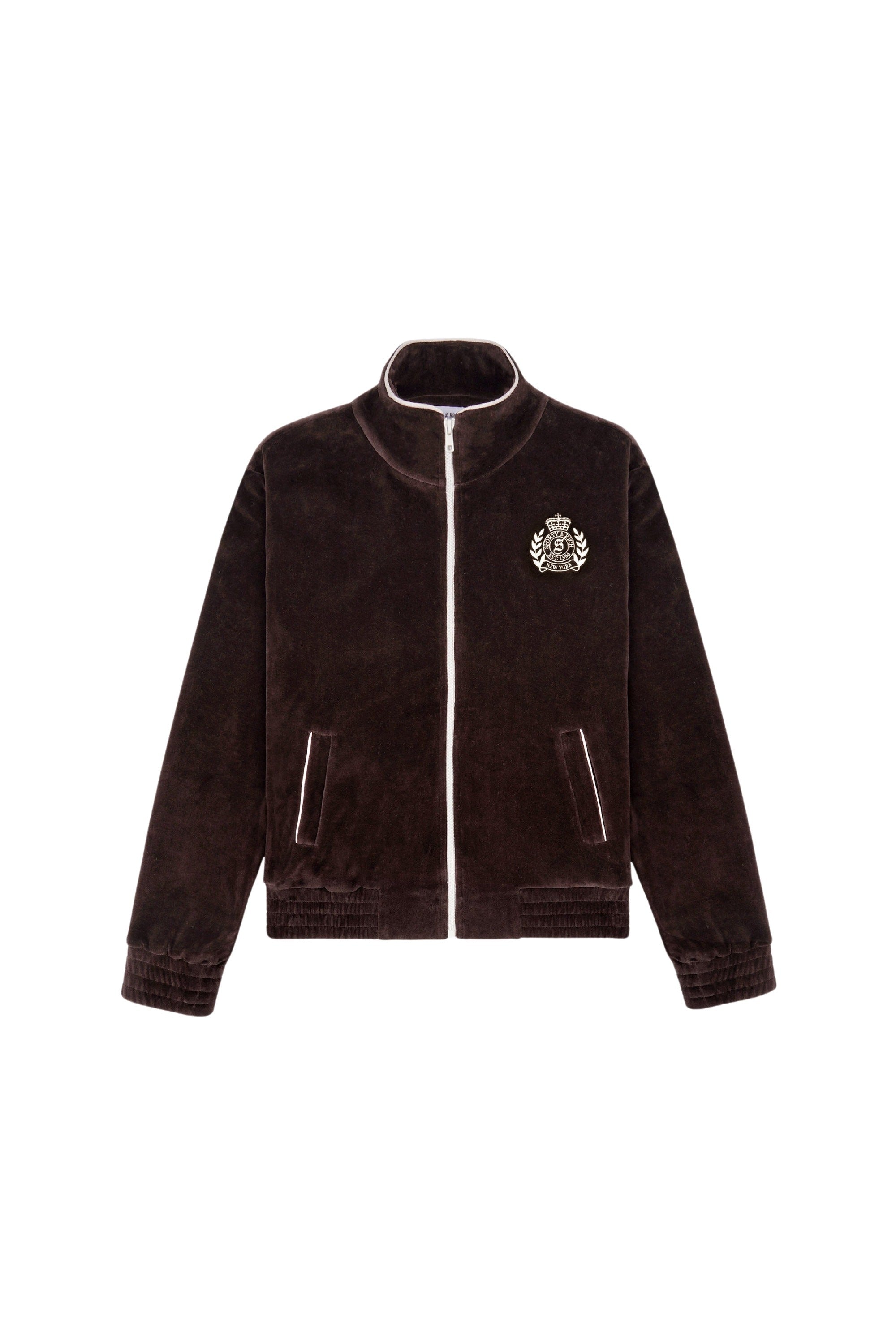 Gilet NY Crest en velours - Chocolate