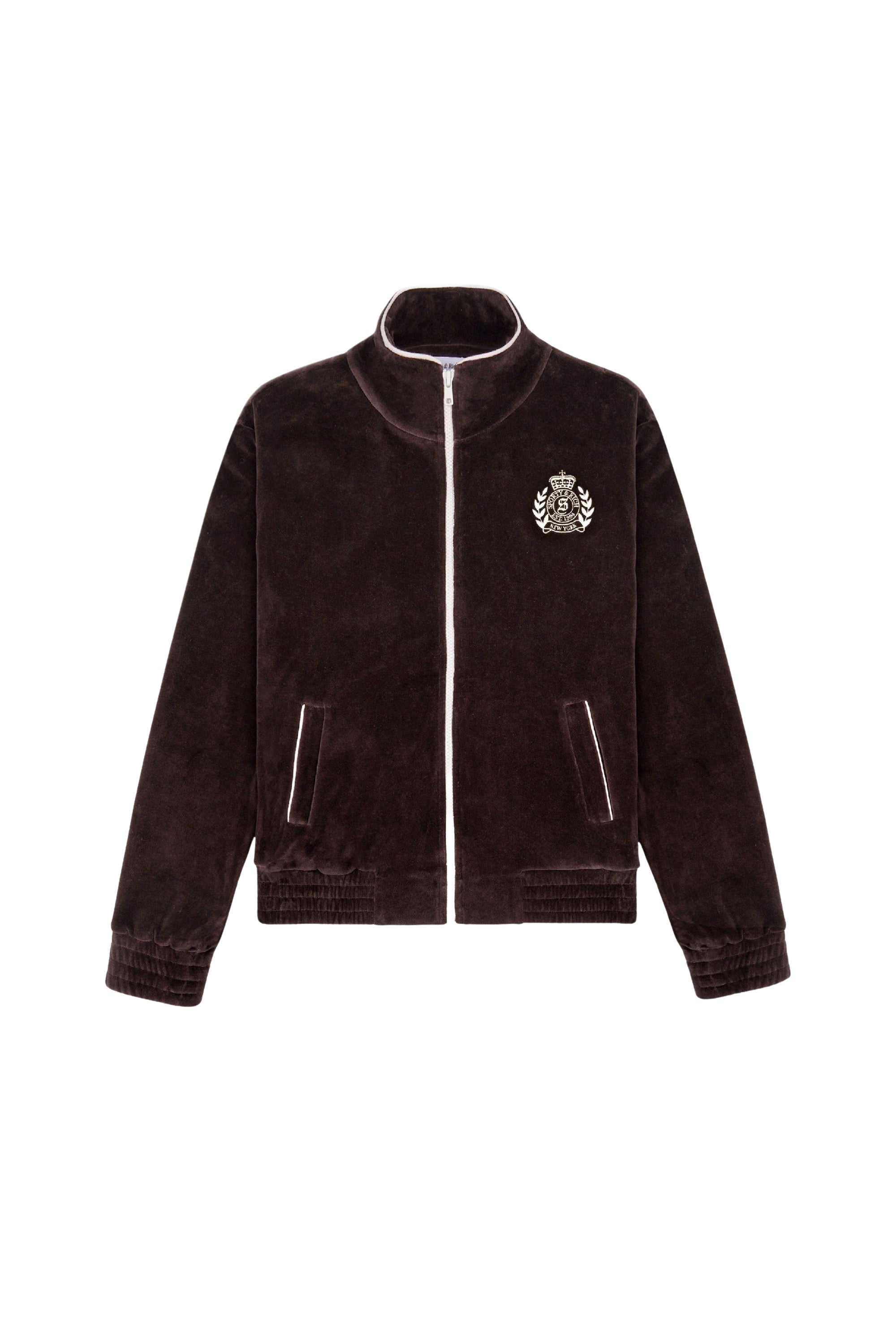Gilet NY Crest en velours - Chocolat