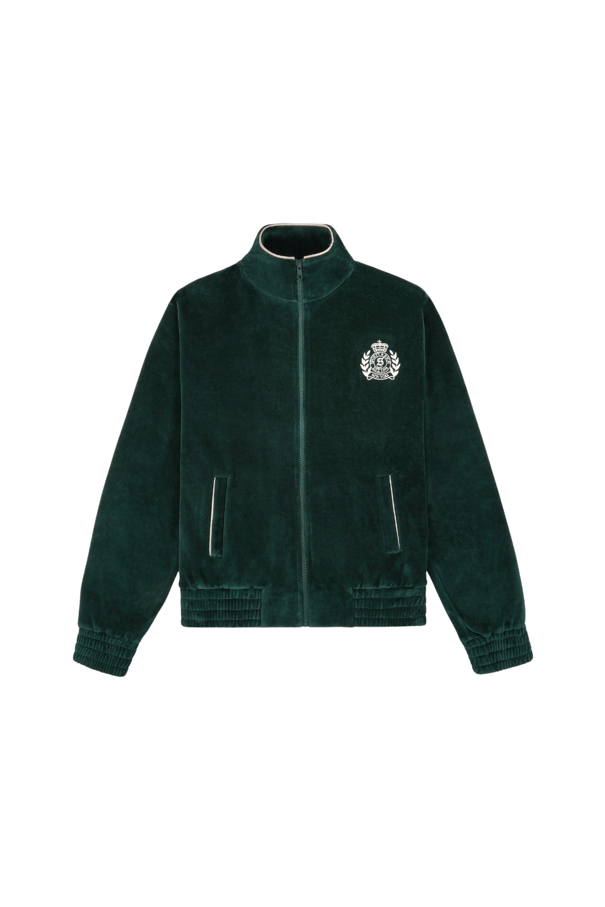 Gilet NY Crest en velours - Forest