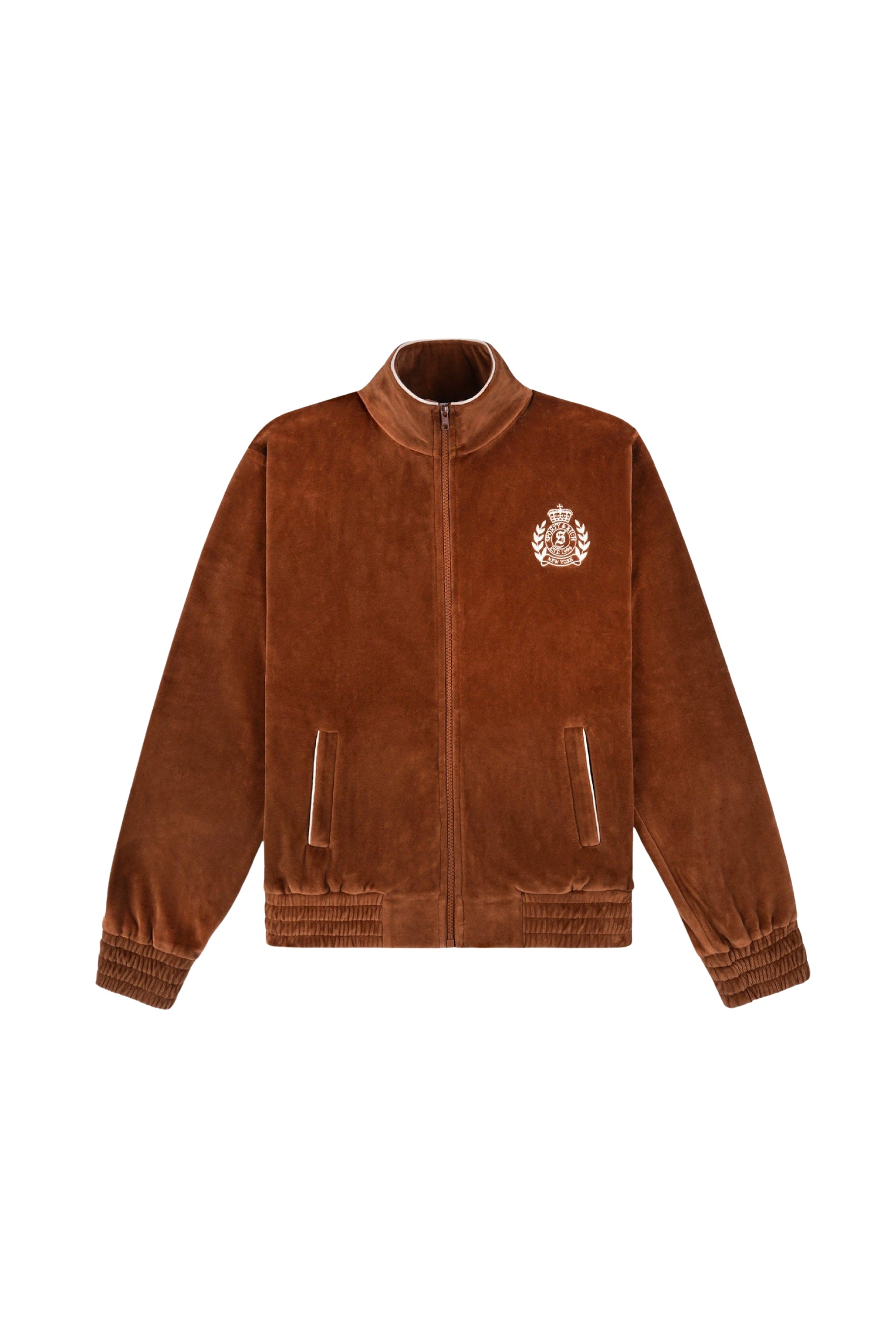 Gilet NY Crest en velours - Tobacco