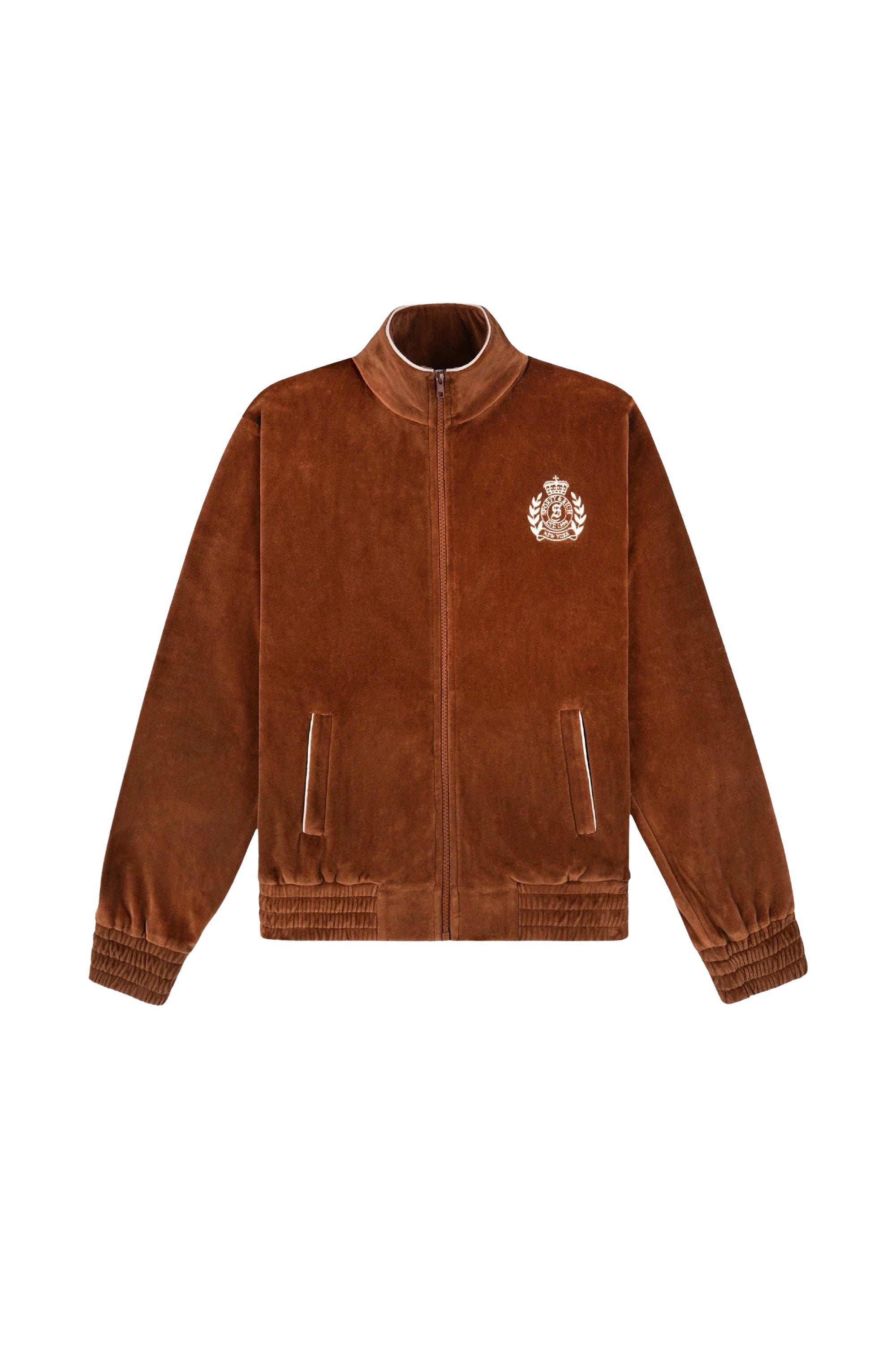 NY Crest velvet waistcoat - Tobacco