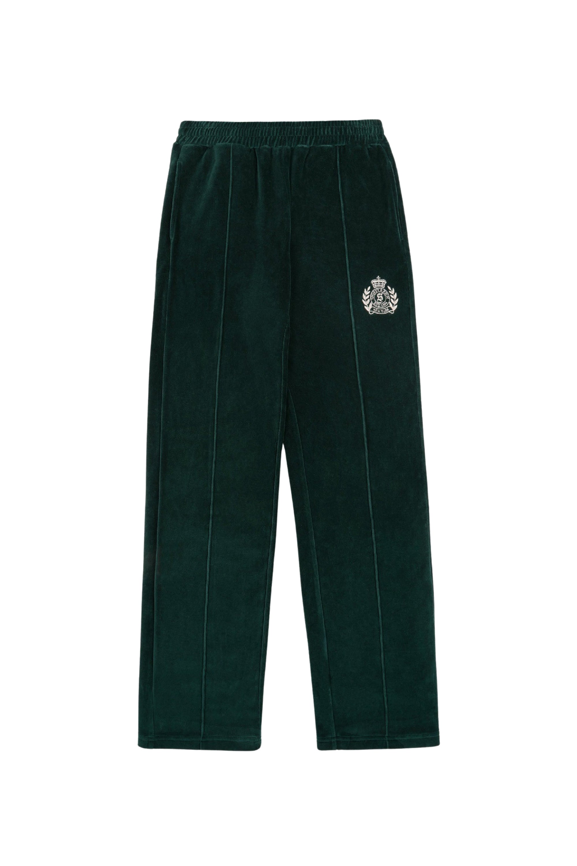 NY Crest velour trousers - Forest