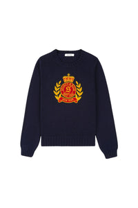 Sweatshirt NY Crest brodé en laine - Navy