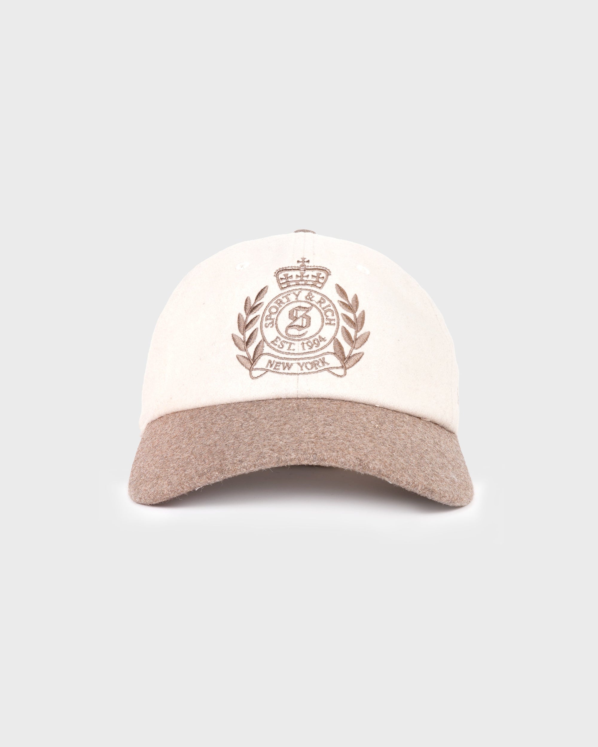 Bonnet en laine NY Crest - Écru/Caramel