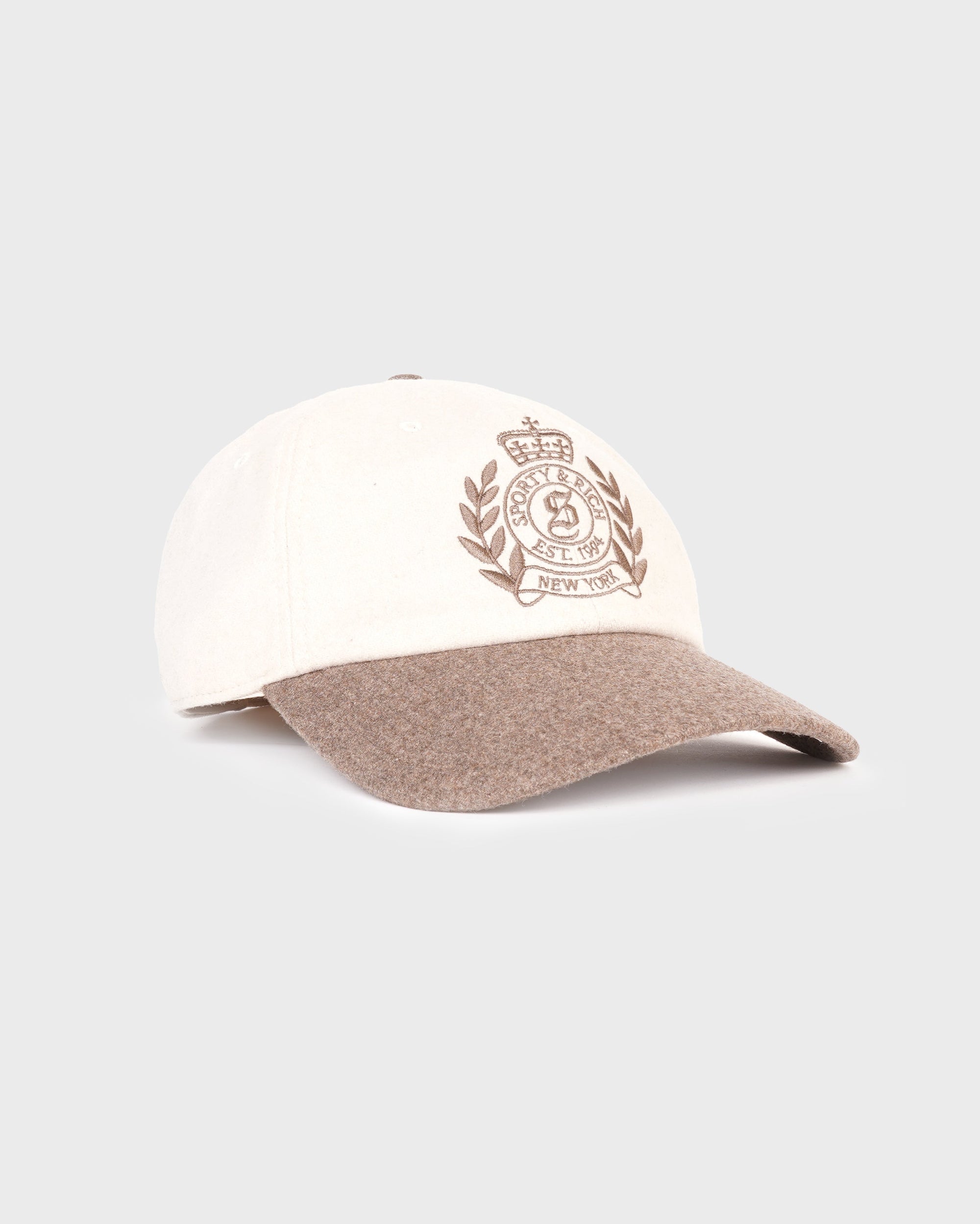 Bonnet en laine NY Crest - Écru/Caramel