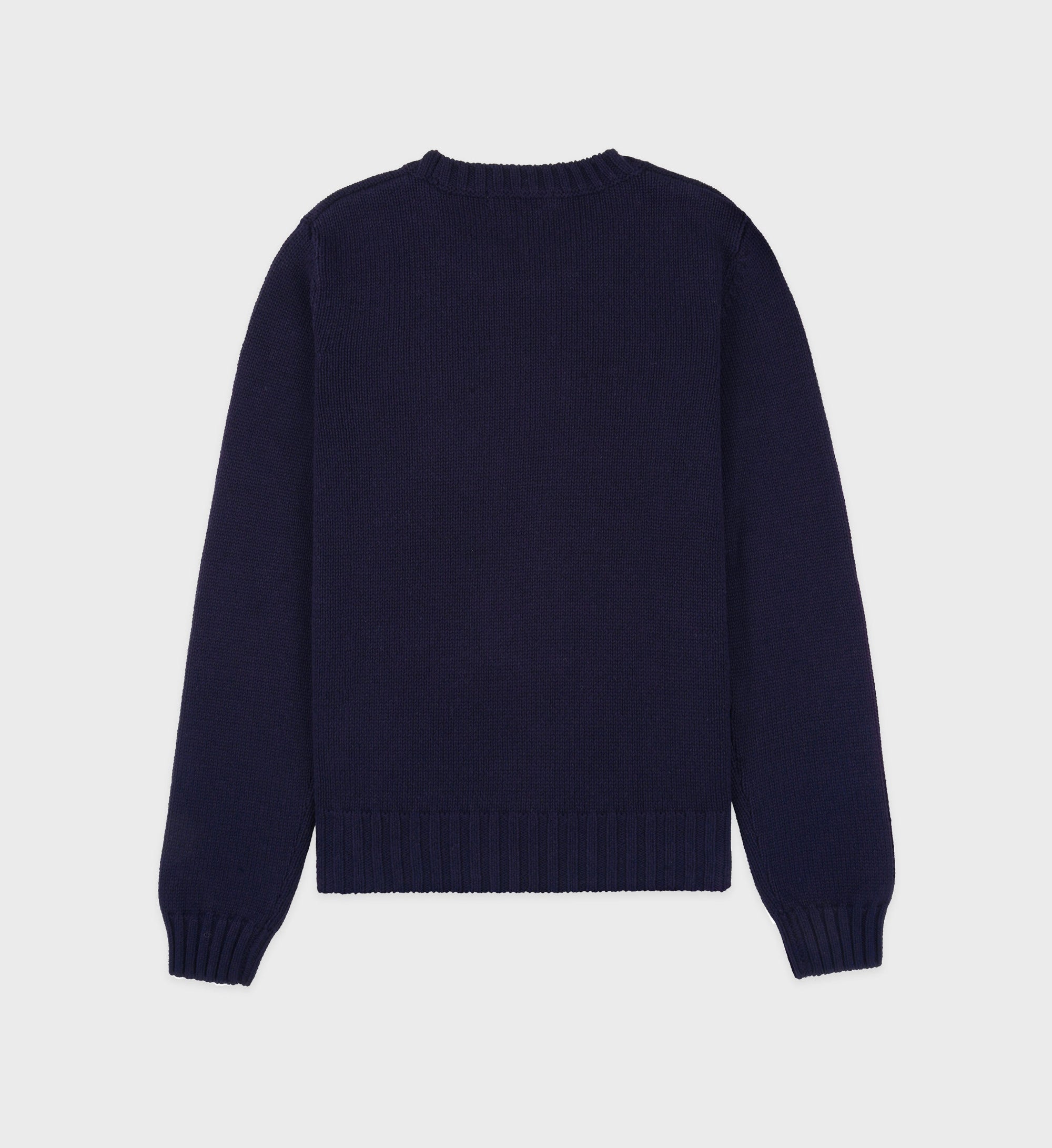 Pull brodé à col rond - Navy