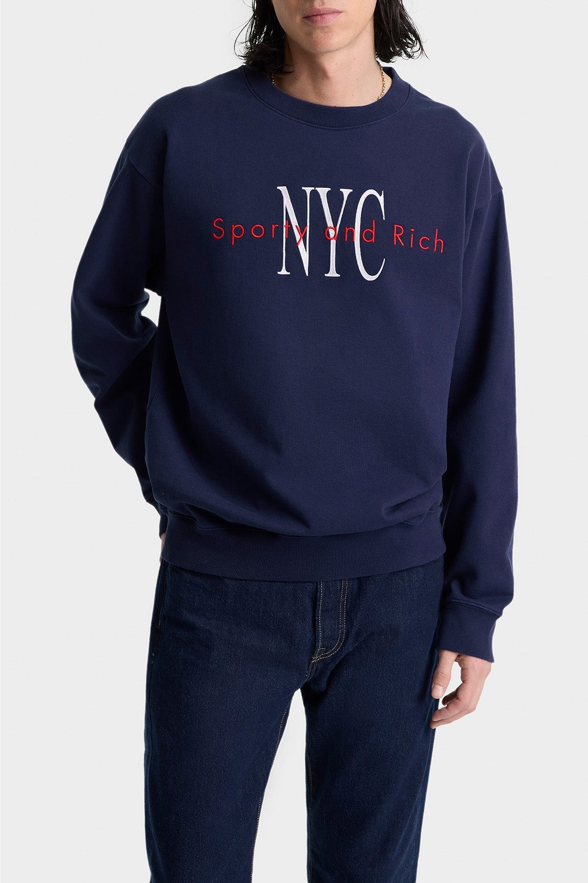 Sweatshirt NY Minute à broderie - Dark Navy