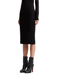Jupe crayon courte Curran en cuir nappa - Noir