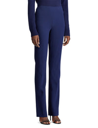 Pantalon Alandra à devant plat en laine - Bleu