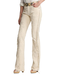 Pantalon Annabeth à franges en daim - Cream