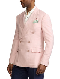 Veste Kent en soie et lin mélangé - Soft Pink