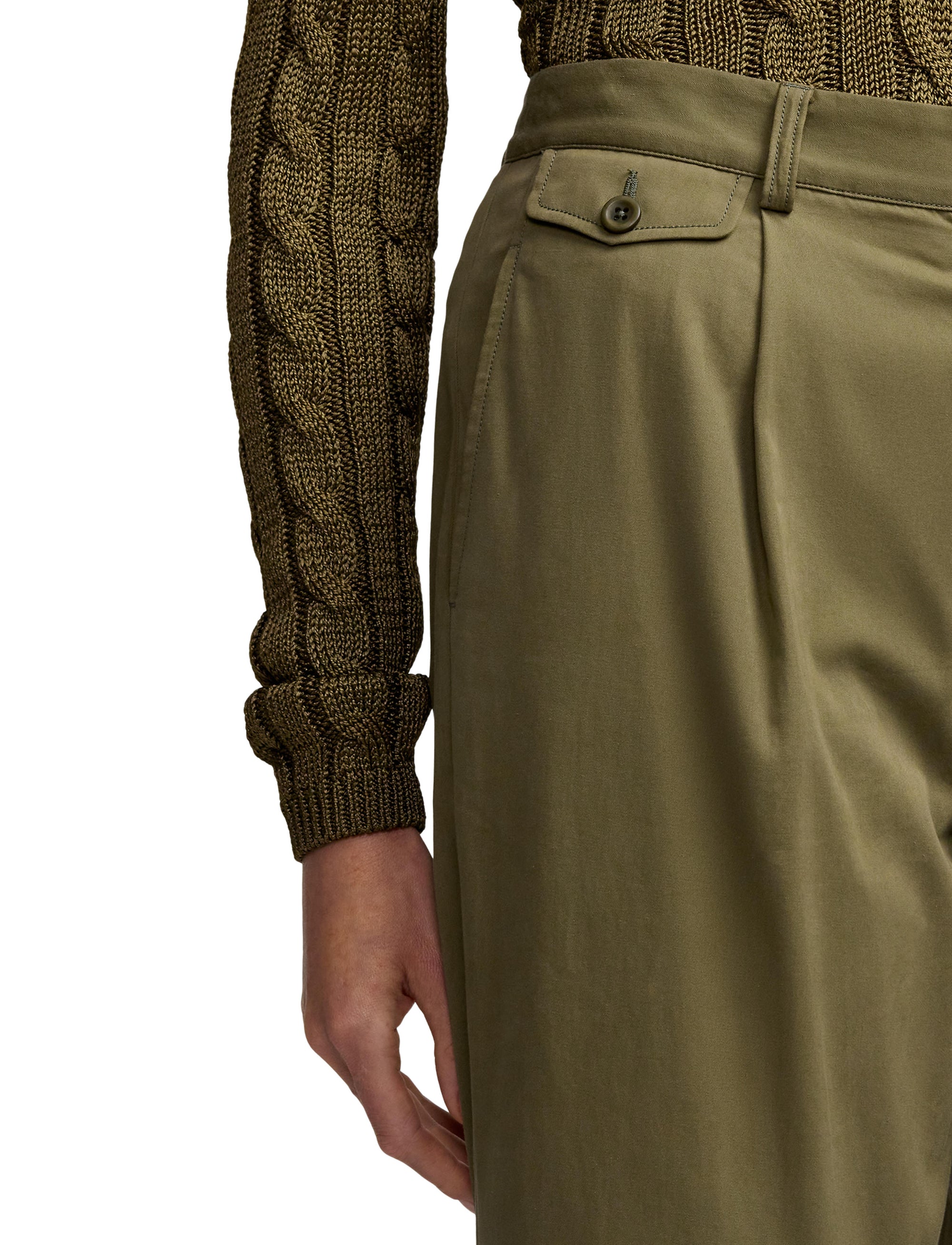 Pantalon Gordon en gabardine de coton - Moss