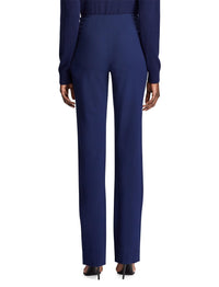Pantalon Alandra à devant plat en laine - Bleu