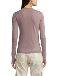 Pull col rond en cachemire - Mauve