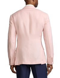 Veste Kent en soie et lin mélangé - Soft Pink