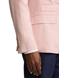 Veste Kent en soie et lin mélangé - Soft Pink