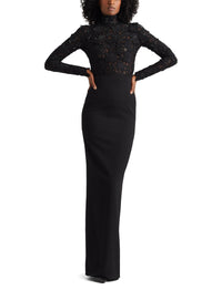 Jupe crayon taille haute en laine - Black