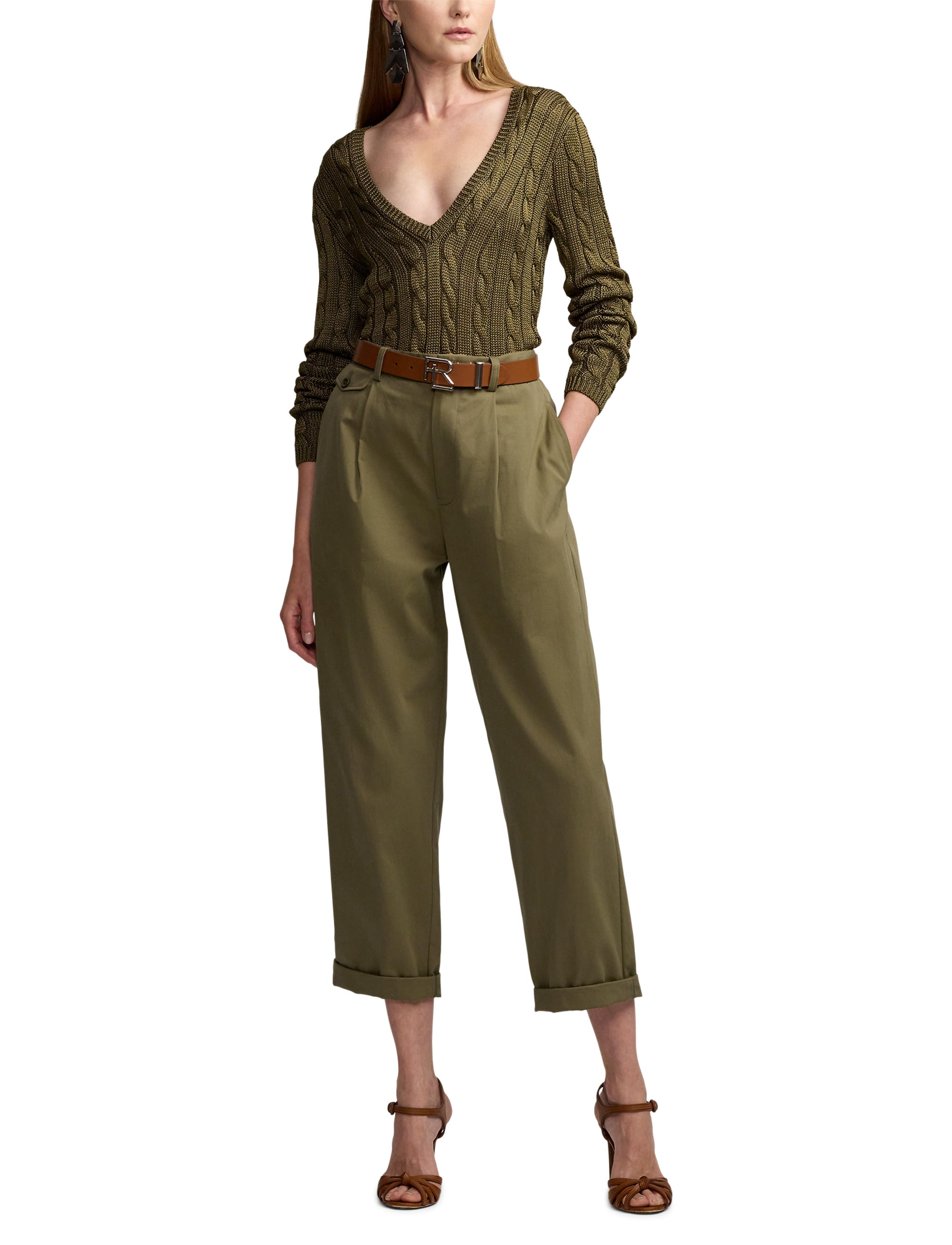 Pantalon Gordon en gabardine de coton - Moss