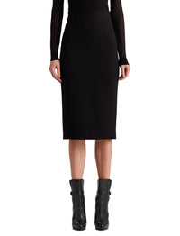 Jupe crayon courte Curran en cuir nappa - Noir