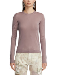 Pull col rond en cachemire - Mauve