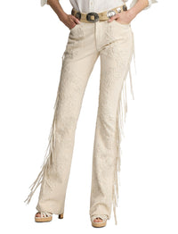 Pantalon Annabeth à franges en daim - Cream