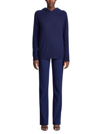 Pantalon Alandra à devant plat en laine - Bleu