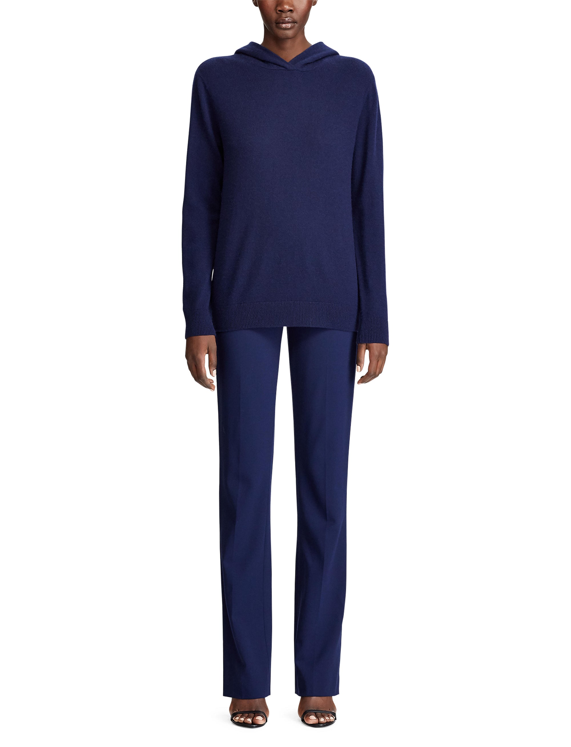 Pantalon Alandra à devant plat en laine - Bleu