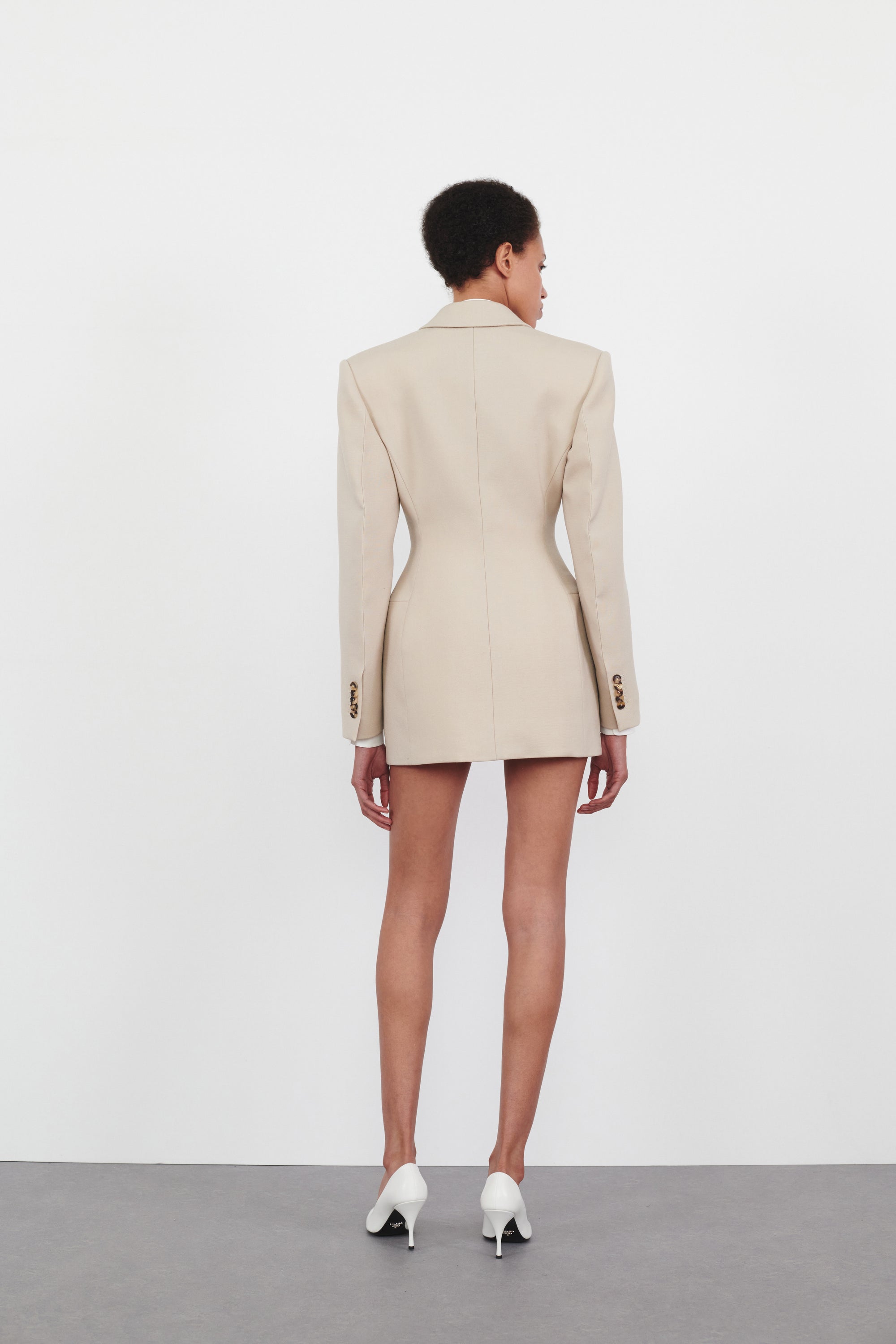 New Double Breasted Contour Blazer - Sand
