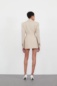 New Double Breasted Contour Blazer - Sand